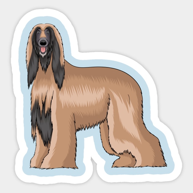 Afghan hound dog cartoon illustration Sticker by Cartoons of fun